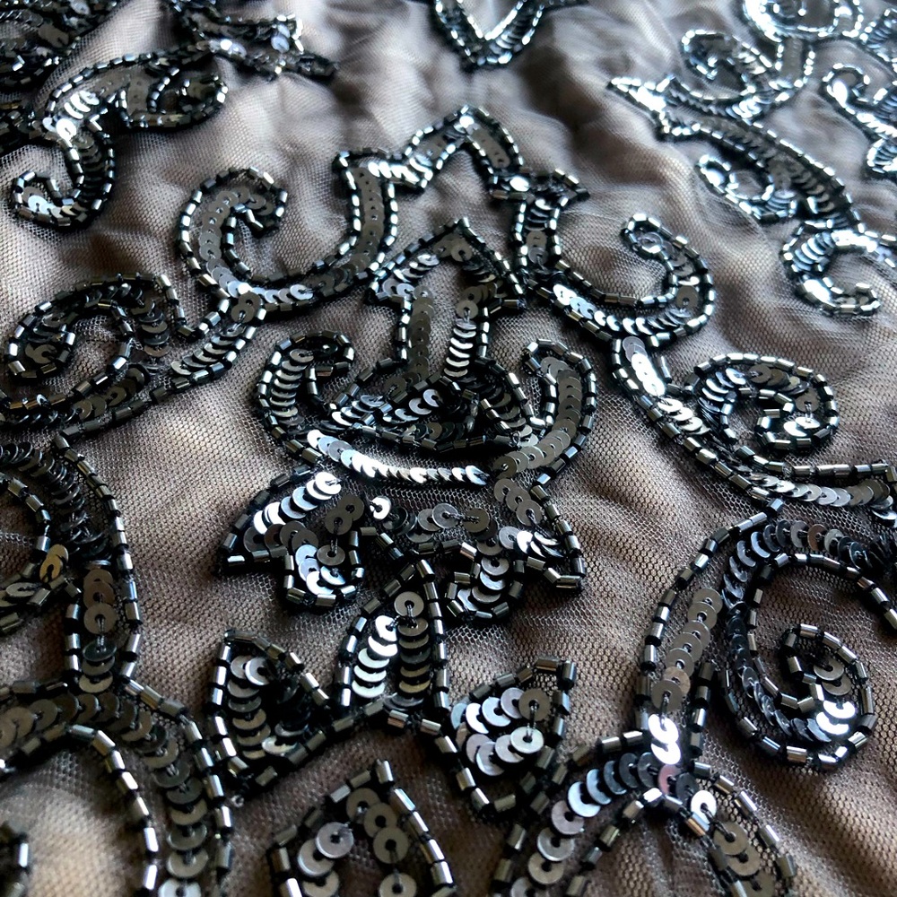 Beaded knee-length dress